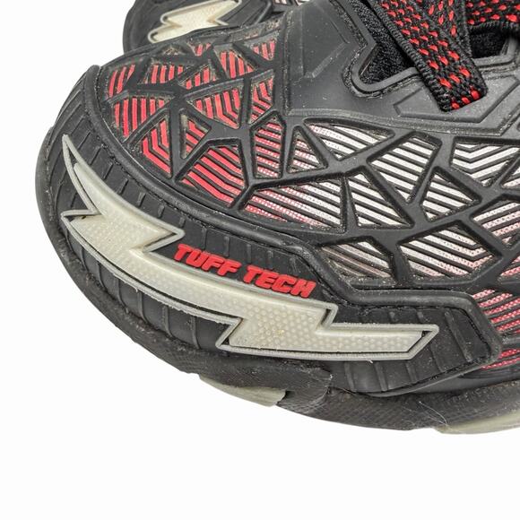 Skechers Kids Light Up Sneakers Tuff Tech Black Red Sz 4 READ - Picture 7 of 10